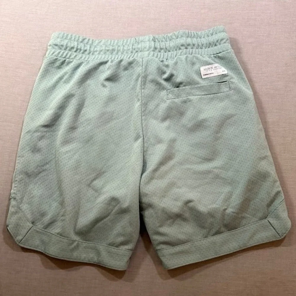 Maison Article Shoe‎ Palace Mesh Shorts Mint Green Drawstring Waist Size L 32X7.